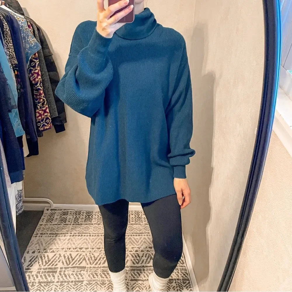 Free People Softly Structured Turtleneck Tunic Sweater